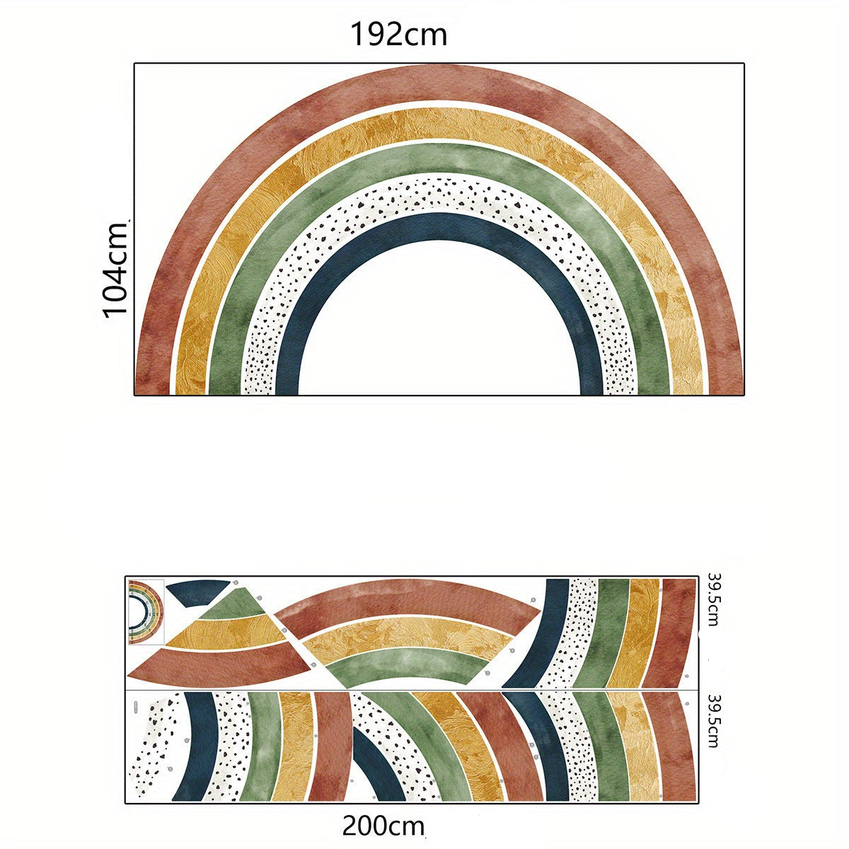 Väggdekor – Stor bohemisk regnbåge i varma jordtoner