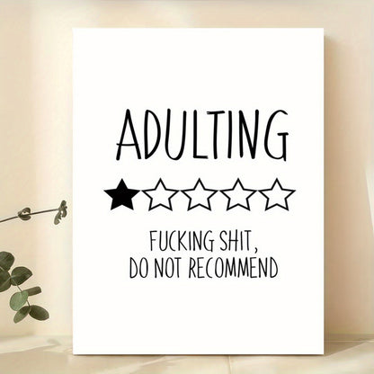 Poster - humoristisk med text "Adulting"