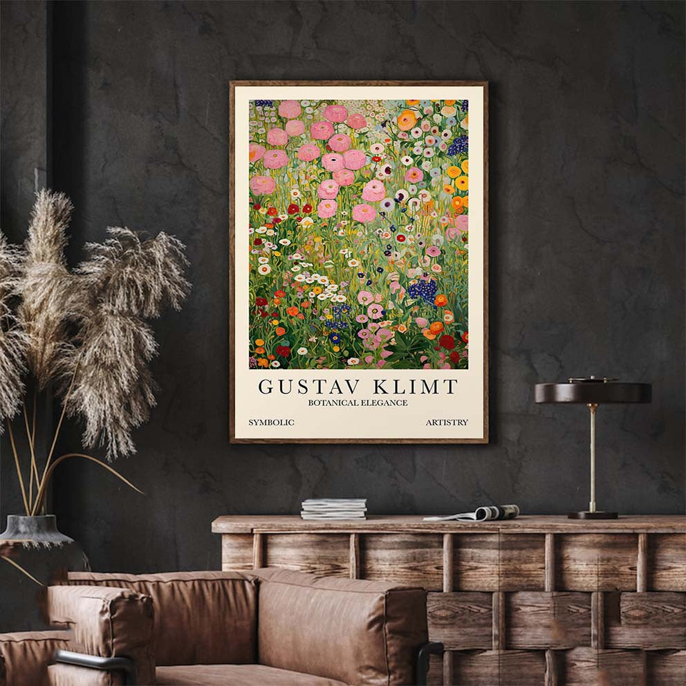 Poster med blommigt motiv -  Gustav Klimt