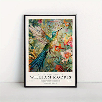 Poster med kolibri och blomster - William Morris