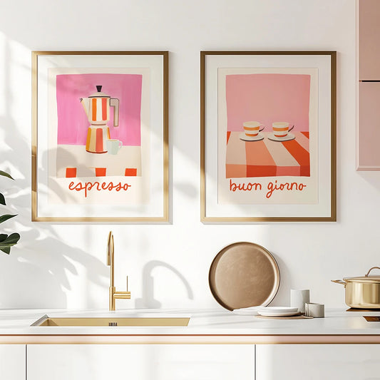 Poster med italienskt kaffemotiv